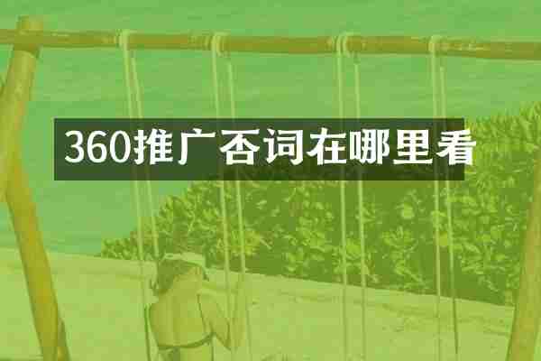 360推广否词在哪里看