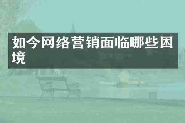 如今网络营销面临哪些困境