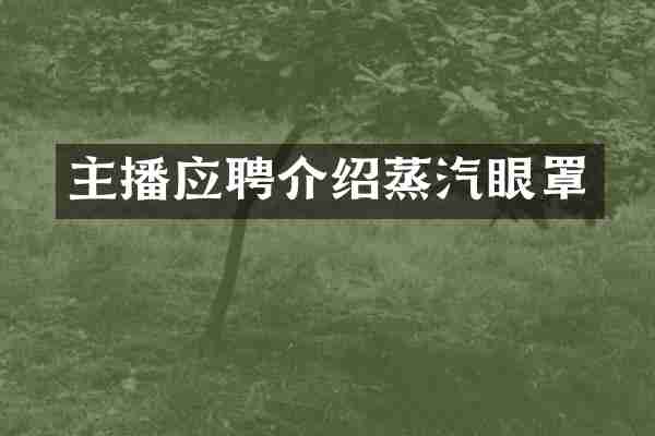 主播应聘介绍蒸汽眼罩