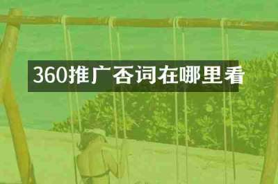 360推广否词在哪里看