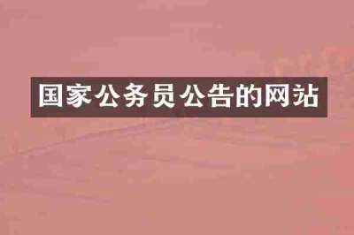 国家公务员公告的网站