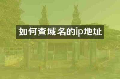 如何查域名的ip地址