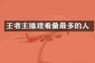 王者主播观看量最多的人