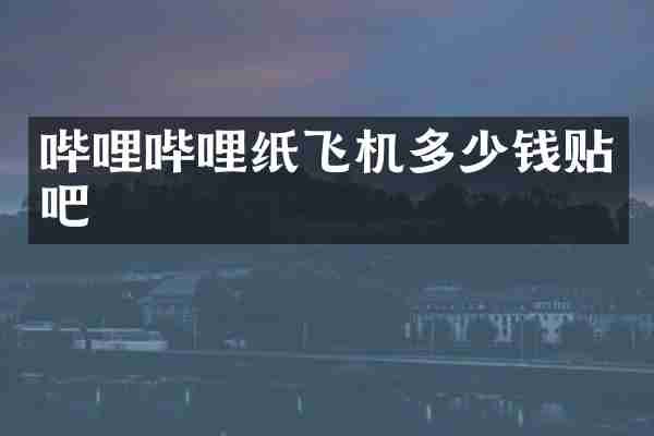 哔哩哔哩纸飞机多少钱贴吧