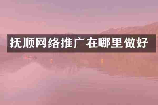 抚顺网络推广在哪里做好