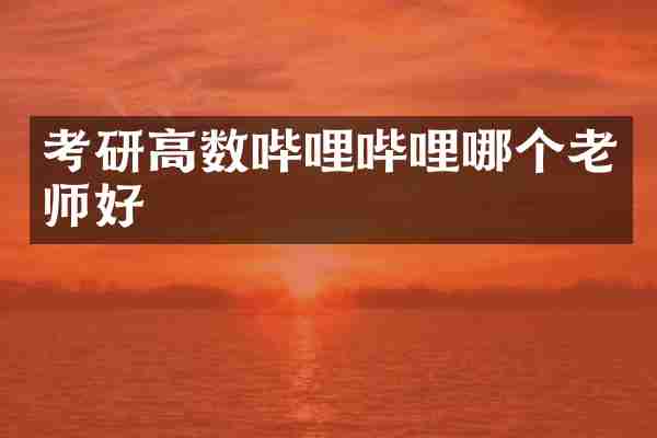 考研高数哔哩哔哩哪个老师好