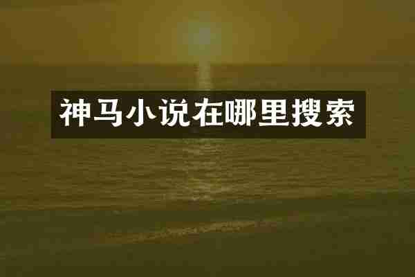 神马小说在哪里搜索