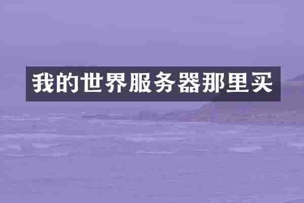 我的世界服务器那里买