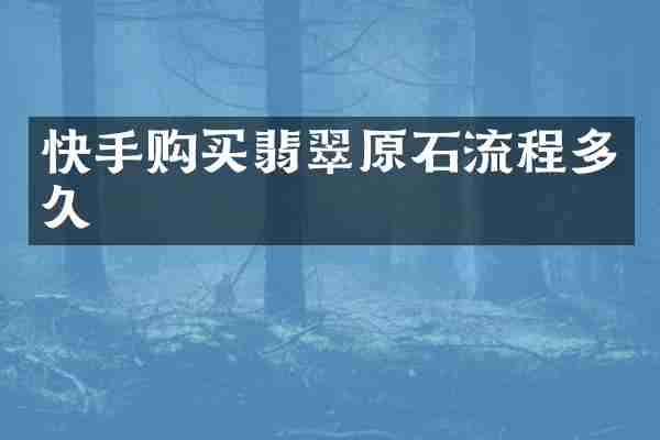 快手购买翡翠原石流程多久