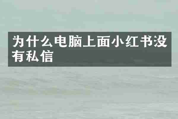 为什么电脑上面小红书没有私信