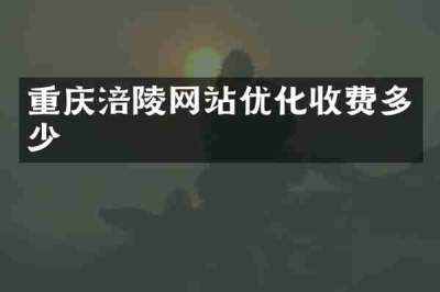 重庆涪陵网站优化收费多少