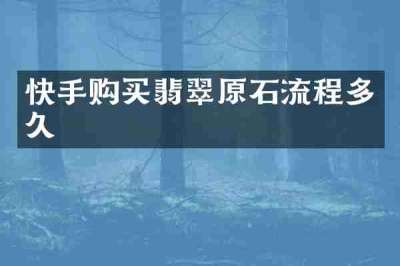 快手购买翡翠原石流程多久
