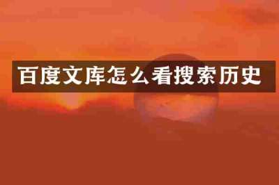 百度文库怎么看搜索历史