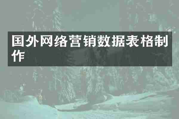 国外网络营销数据表格制作