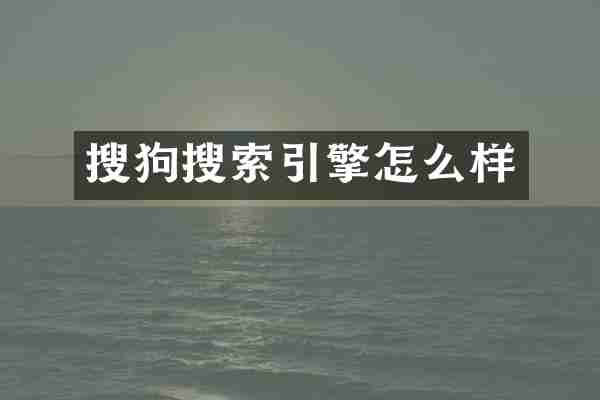 搜狗搜索引擎怎么样