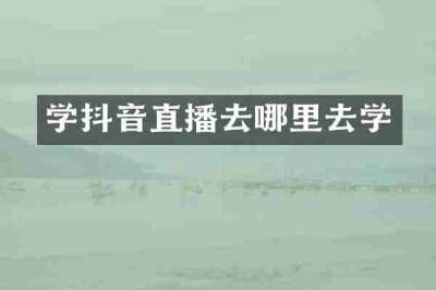 学抖音直播去哪里去学