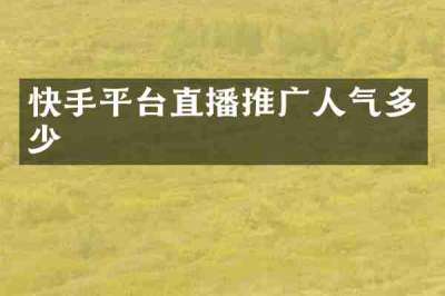 快手平台直播推广人气多少