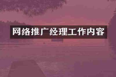 网络推广经理工作内容