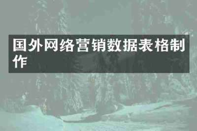 国外网络营销数据表格制作