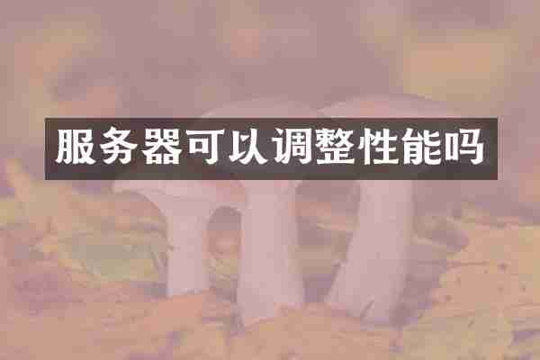 服务器可以调整性能吗