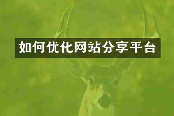 如何优化网站分享平台