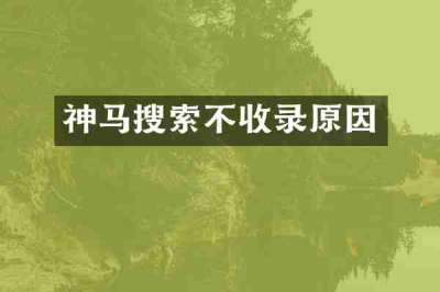 神马搜索不收录原因