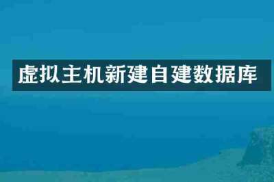 虚拟主机新建自建数据库