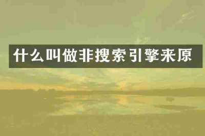 什么叫做非搜索引擎来原