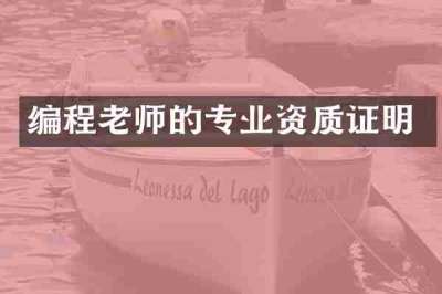 编程老师的专业资质证明