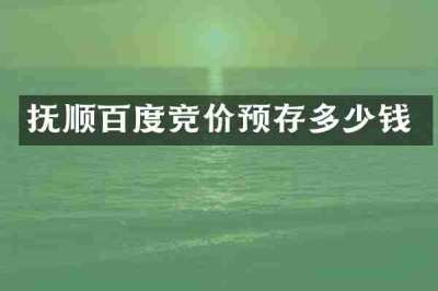 抚顺百度竞价预存多少钱
