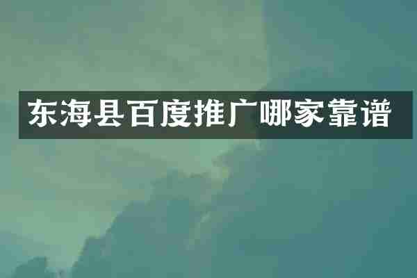 东海县百度推广哪家靠谱