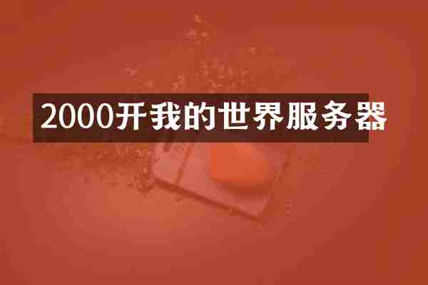 2000开我的世界服务器