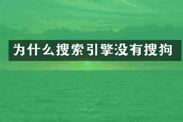 为什么搜索引擎没有搜狗