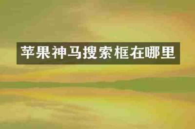 苹果神马搜索框在哪里
