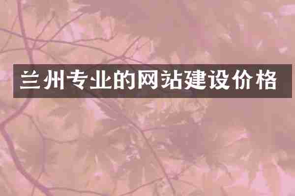 兰州专业的网站建设价格