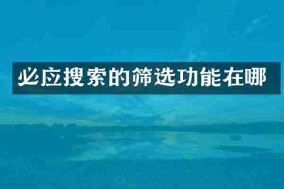 必应搜索的筛选功能在哪