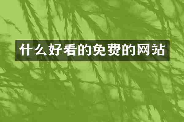 什么好看的免费的网站