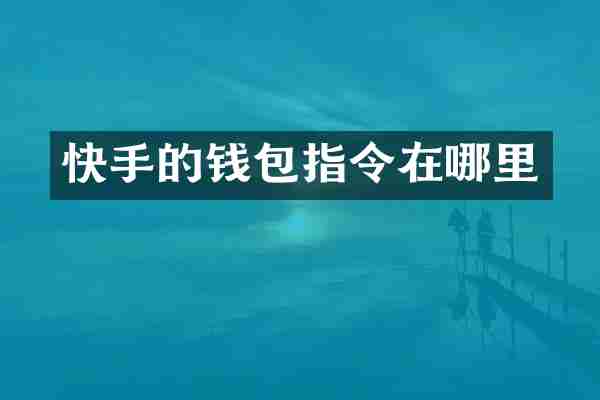 快手的钱包指令在哪里