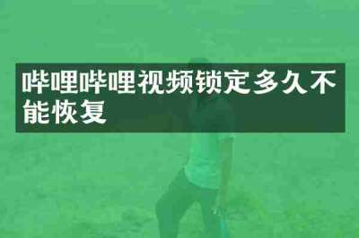 哔哩哔哩视频锁定多久不能恢复