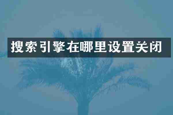 搜索引擎在哪里设置关闭