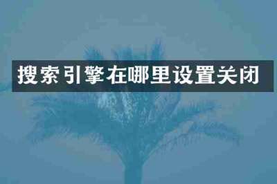 搜索引擎在哪里设置关闭