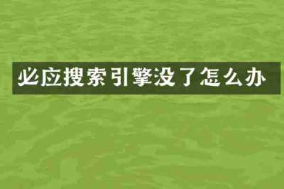 必应搜索引擎没了怎么办
