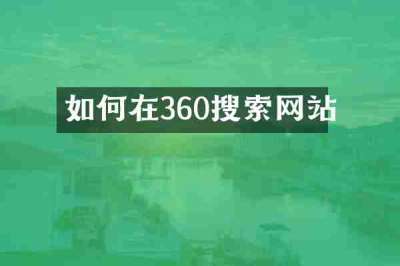 如何在360搜索网站