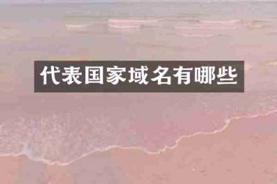 代表国家域名有哪些