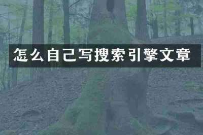 怎么自己写搜索引擎文章