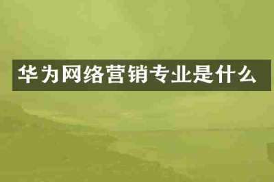 华为网络营销专业是什么