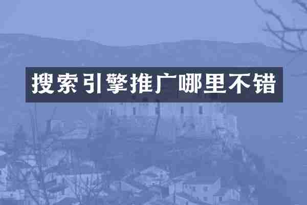 搜索引擎推广哪里不错