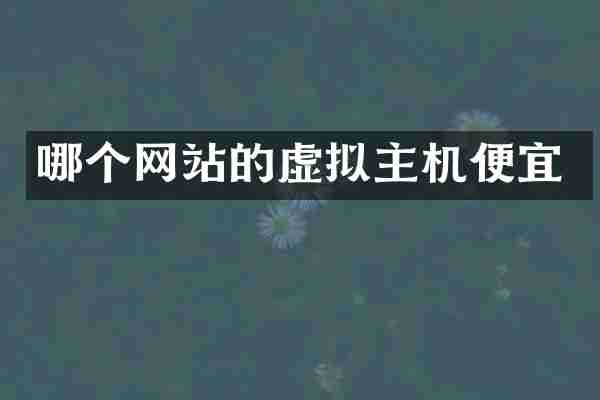哪个网站的虚拟主机便宜
