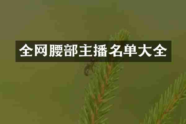 全网腰部主播名单大全