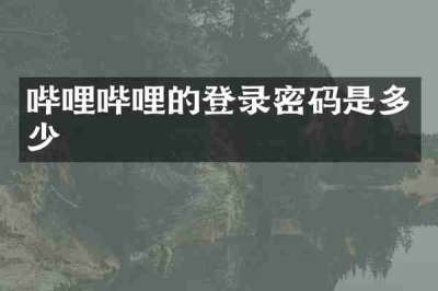 哔哩哔哩的登录密码是多少